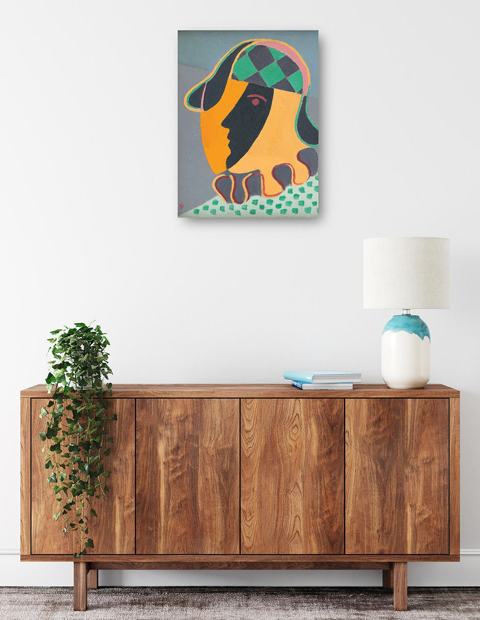 Foto 2 | Cuadro Decorativo - La Cabeza De Pierot (1932)- Mikuláš Galanda - Abstracto - 46x61 - Impresión En Lienzo - Fine Art T