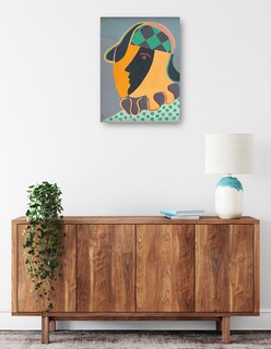 Foto 2 | Cuadro Decorativo - La Cabeza De Pierot (1932)- Mikuláš Galanda - Abstracto - 46x61 - Impresión En Lienzo - Fine Art T