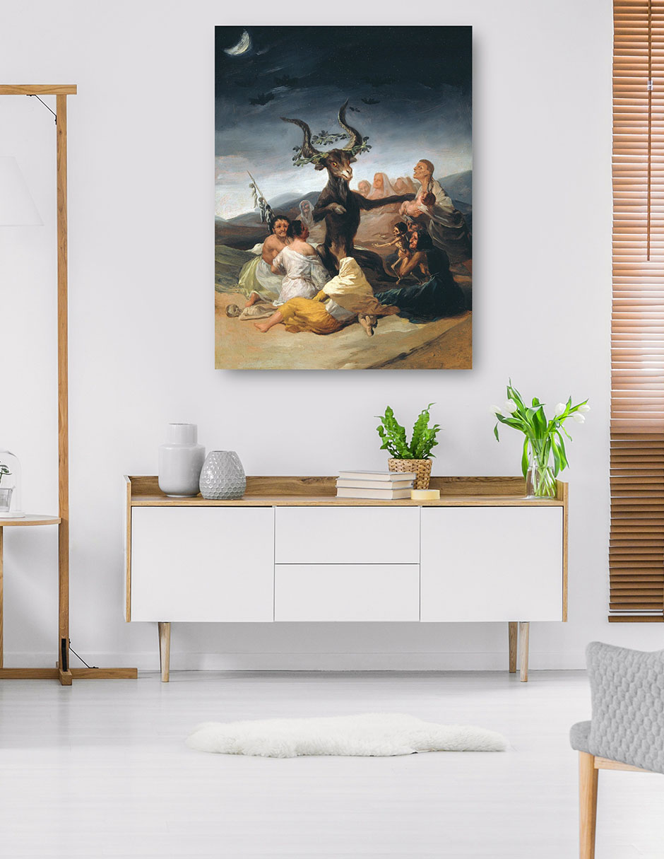 Foto 6 pulgar | Cuadro Decorativo - Arte Del Sábado De Brujas- Franciso De Goya - Religión - 77x102 - Impresión En Lienzo - Fine Art T