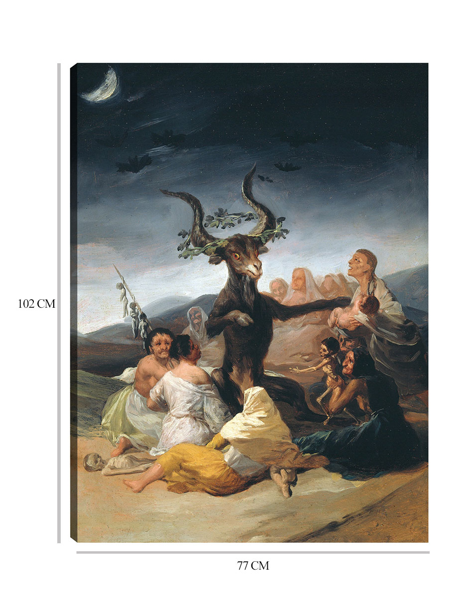 Foto 7 pulgar | Cuadro Decorativo - Arte Del Sábado De Brujas- Franciso De Goya - Religión - 77x102 - Impresión En Lienzo - Fine Art T