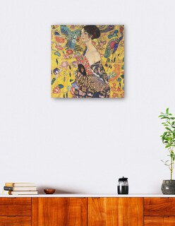 Foto 5 | Cuadro Decorativo - Mujer Con Abanico (1917-1918)- Gustav Klimt - Fotografía - 31x31 - Impresión En Lienzo - Fine Art