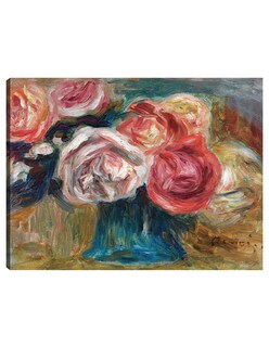 Foto 1 | Cuadro Decorativo - Ramo De Rosas En Un Jarrón- Pierre-auguste Renoir - Religión - 69x92 - Impresión En Lienzo