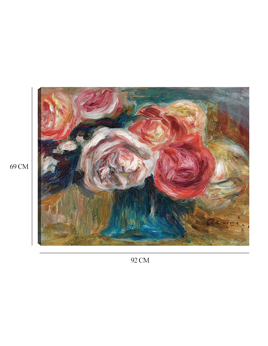 Foto 7 pulgar | Cuadro Decorativo - Ramo De Rosas En Un Jarrón- Pierre-auguste Renoir  - Religión - 69x92 - Impresión En Lienzo