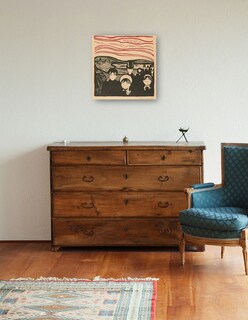 Foto 3 | Cuadro Decorativo - Angustia (1896)- Edvard Munch - Fotografía - 72x72 - Impresión En Lienzo - Fine Art Tj