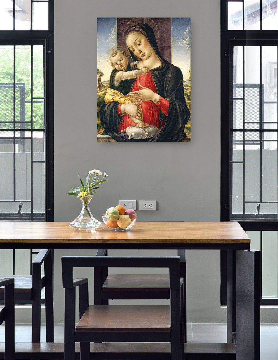 Foto 5 pulgar | Cuadro Decorativo - Virgen Y El Niño, C. 1475- Bartolomeo Vivarini - Religión - 107x143 - Impresión En Lienzo - Fi