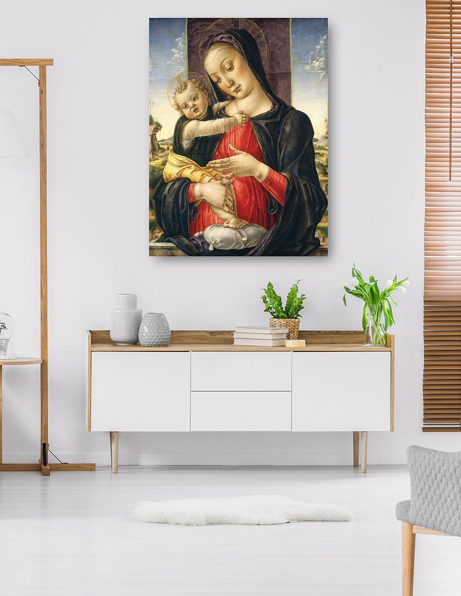 Foto 6 pulgar | Cuadro Decorativo - Virgen Y El Niño, C. 1475- Bartolomeo Vivarini - Religión - 107x143 - Impresión En Lienzo - Fi