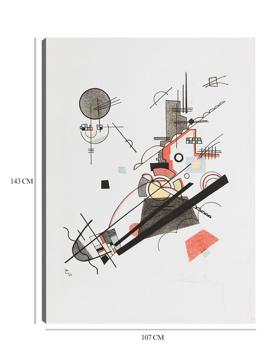 Foto 7 pulgar | Cuadro Decorativo - Fröhlicher Aufstieg (1923)- Wassily Kandinsky - Abstracto - 107x143 - Impresión En Lienzo - Fin