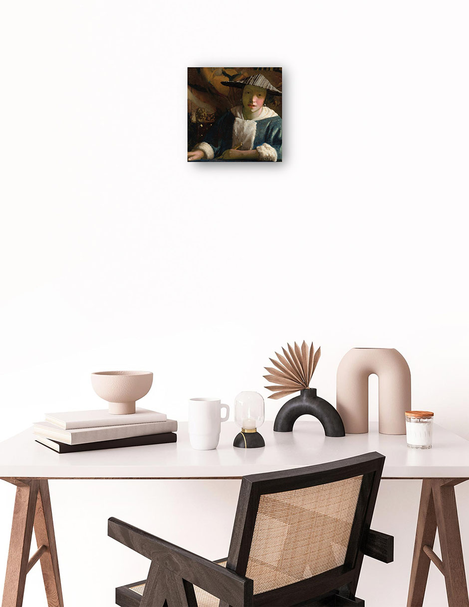 Foto 3 pulgar | Cuadro Decorativo - Chica Con Flauta- Johannes Vermeer - Fotografía - 51x51 - Impresión En Lienzo - Fine Art Tj