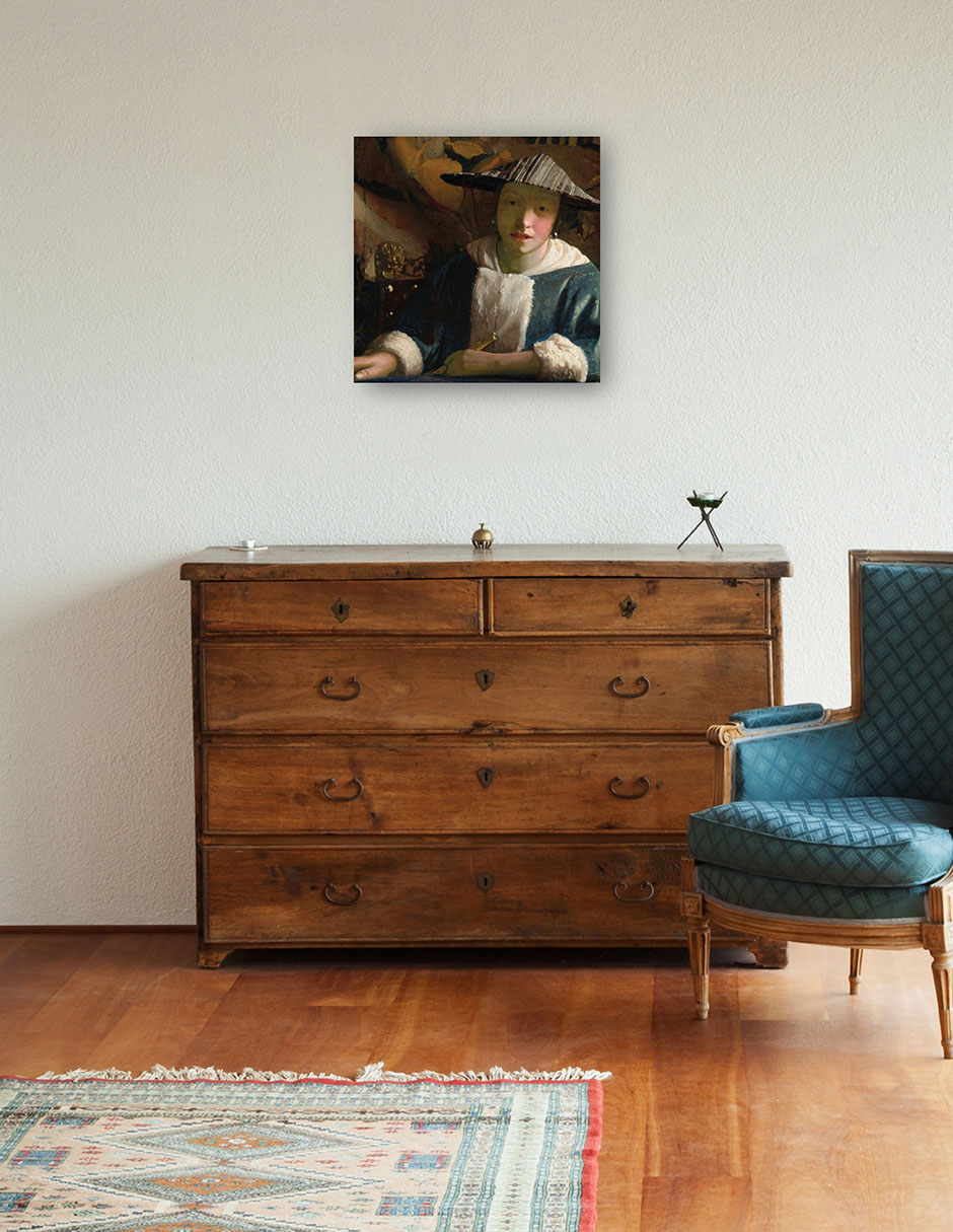 Foto 4 pulgar | Cuadro Decorativo - Chica Con Flauta- Johannes Vermeer - Fotografía - 51x51 - Impresión En Lienzo - Fine Art Tj