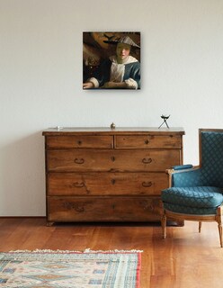 Foto 3 | Cuadro Decorativo - Chica Con Flauta- Johannes Vermeer - Fotografía - 51x51 - Impresión En Lienzo - Fine Art Tj