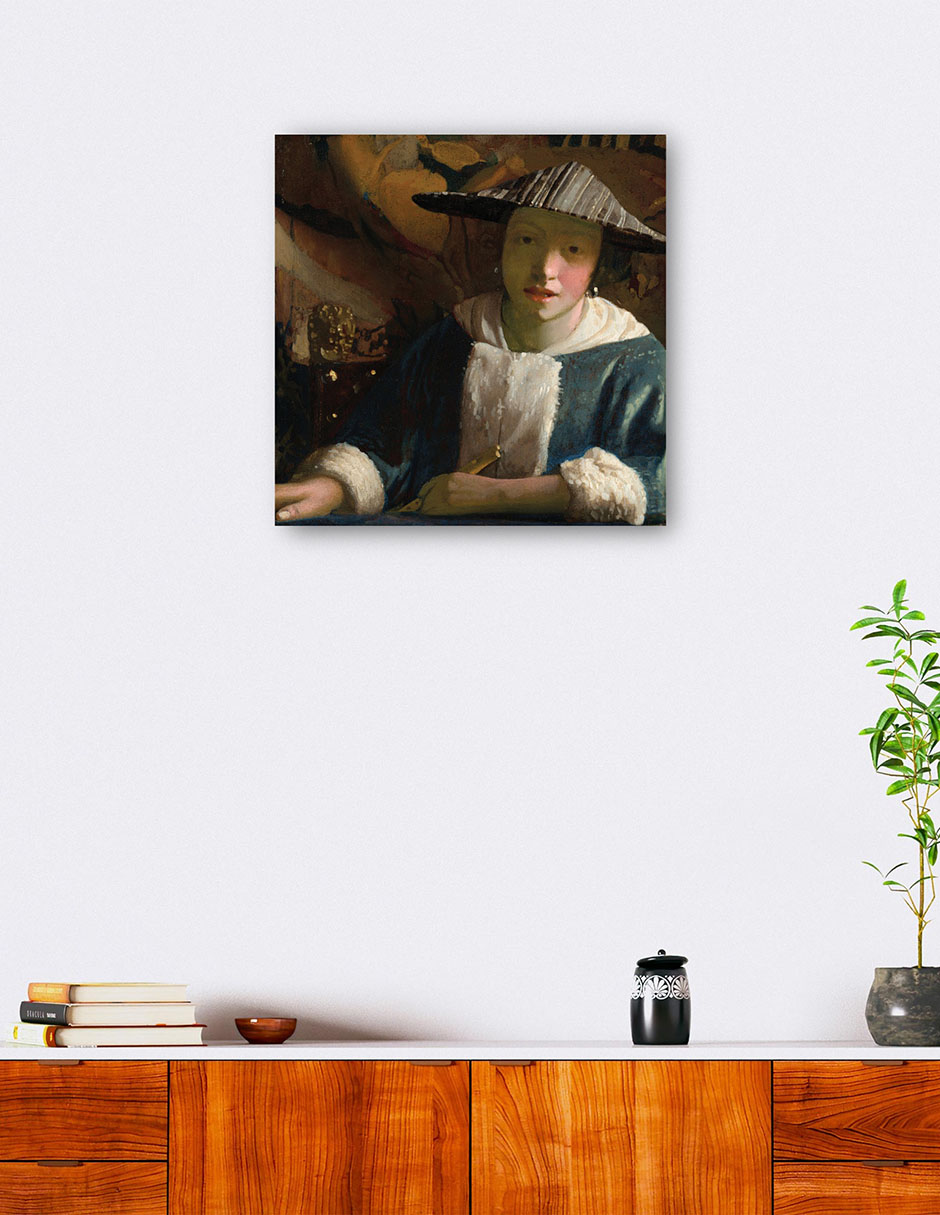 Foto 5 | Cuadro Decorativo - Chica Con Flauta- Johannes Vermeer - Fotografía - 51x51 - Impresión En Lienzo - Fine Art Tj