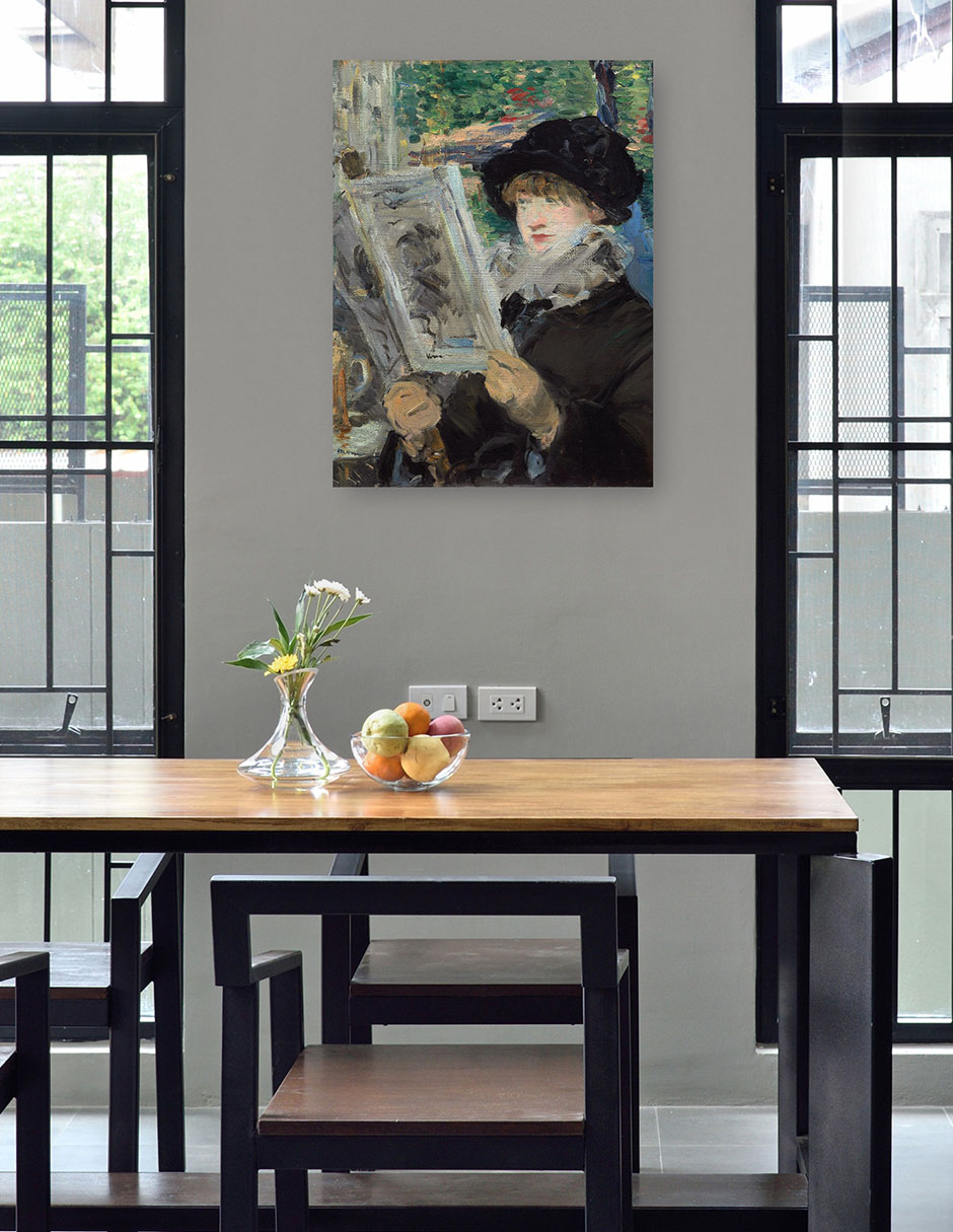 Foto 5 pulgar | Cuadro Decorativo - Mujer Leyendo (1880)- Edouard Manet - Fotografía - 46x61 - Impresión En Lienzo - Fine Art Tj
