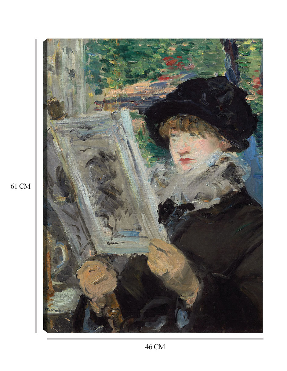 Foto 7 pulgar | Cuadro Decorativo - Mujer Leyendo (1880)- Edouard Manet - Fotografía - 46x61 - Impresión En Lienzo - Fine Art Tj