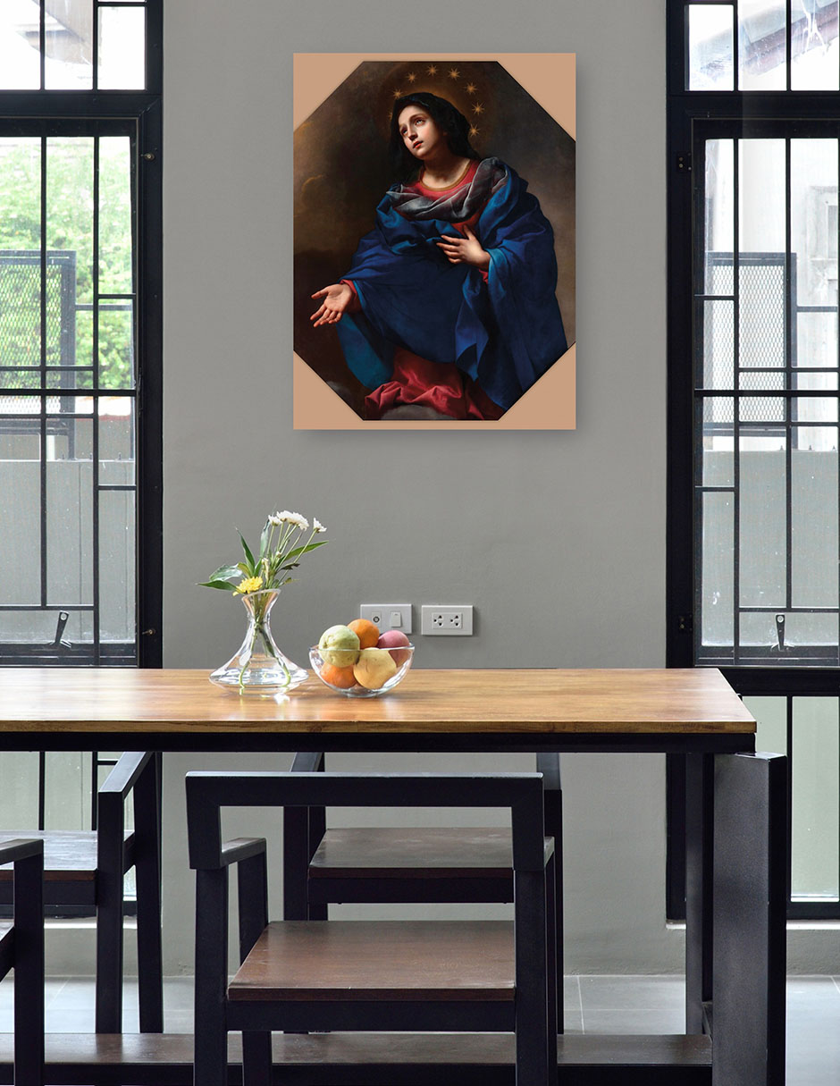 Foto 5 pulgar | Cuadro Decorativo - Virgen En La Gloria (1665-1675)- Carlo Dolci - Religión - 28x36 - Impresión En Lienzo - Fine Art Tj