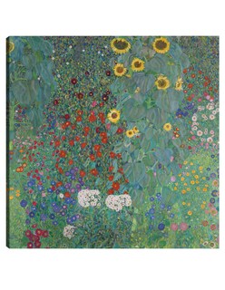 Foto 1 | Cuadro Decorativo - Jardín De La Cabaña Con Girasoles (1907)- Gustav Klimt - Floral - 31x31 - Impresión En Lie