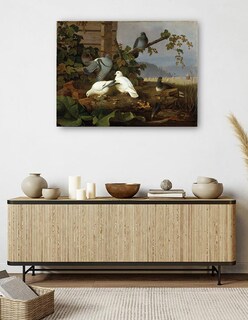 Foto 5 | Cuadro Decorativo - Palomas- Ferdinand Von Wright - Religión - 46x61 - Impresión En Lienzo - Fine Art Tj