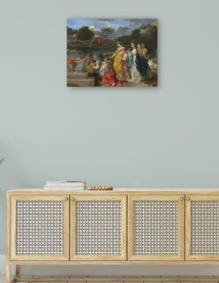 Foto 4 | Cuadro Decorativo - El Hallazgo De Moisés C. 1655/1660- Sébastien Bourdon - Religión - 28x36 - Impresión En