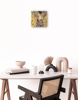 Foto 2 | Cuadro Decorativo - Mujer Con Abanico (1917-1918)- Gustav Klimt - Fotografía - 72x72 - Impresión En Lienzo - Fine Art