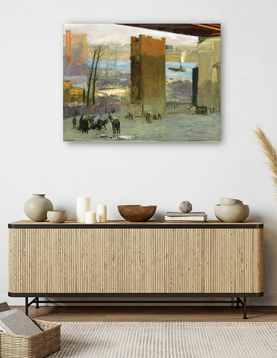 Foto 5 | Cuadro Decorativo - La Vivienda Solitaria- George Bellows - Costa - 28x36 - Impresión En Lienzo - Fine Art Tj