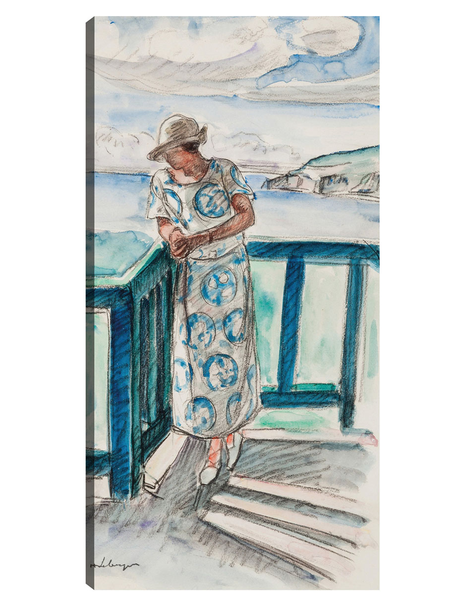 Foto 2 pulgar | Cuadro Decorativo - Mujer En El Balcón- Henri Lebasque - Fotografía - 46x89 - Impresión En Lienzo - Fine Art Tj