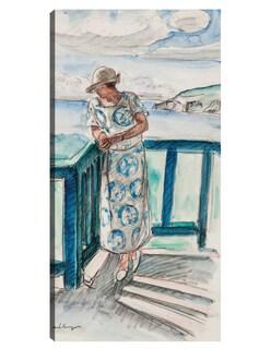 Foto 1 | Cuadro Decorativo - Mujer En El Balcón- Henri Lebasque - Fotografía - 46x89 - Impresión En Lienzo - Fine Art Tj