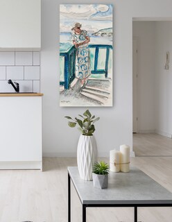 Foto 5 | Cuadro Decorativo - Mujer En El Balcón- Henri Lebasque - Fotografía - 46x89 - Impresión En Lienzo - Fine Art Tj