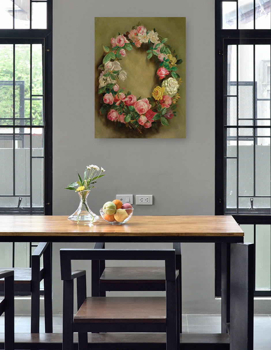 Foto 5 pulgar | Cuadro Decorativo - Couronne De Roses (hacia 1858)- Pierre-auguste Renoir  - Floral - 69x92 - Impresión En Lien