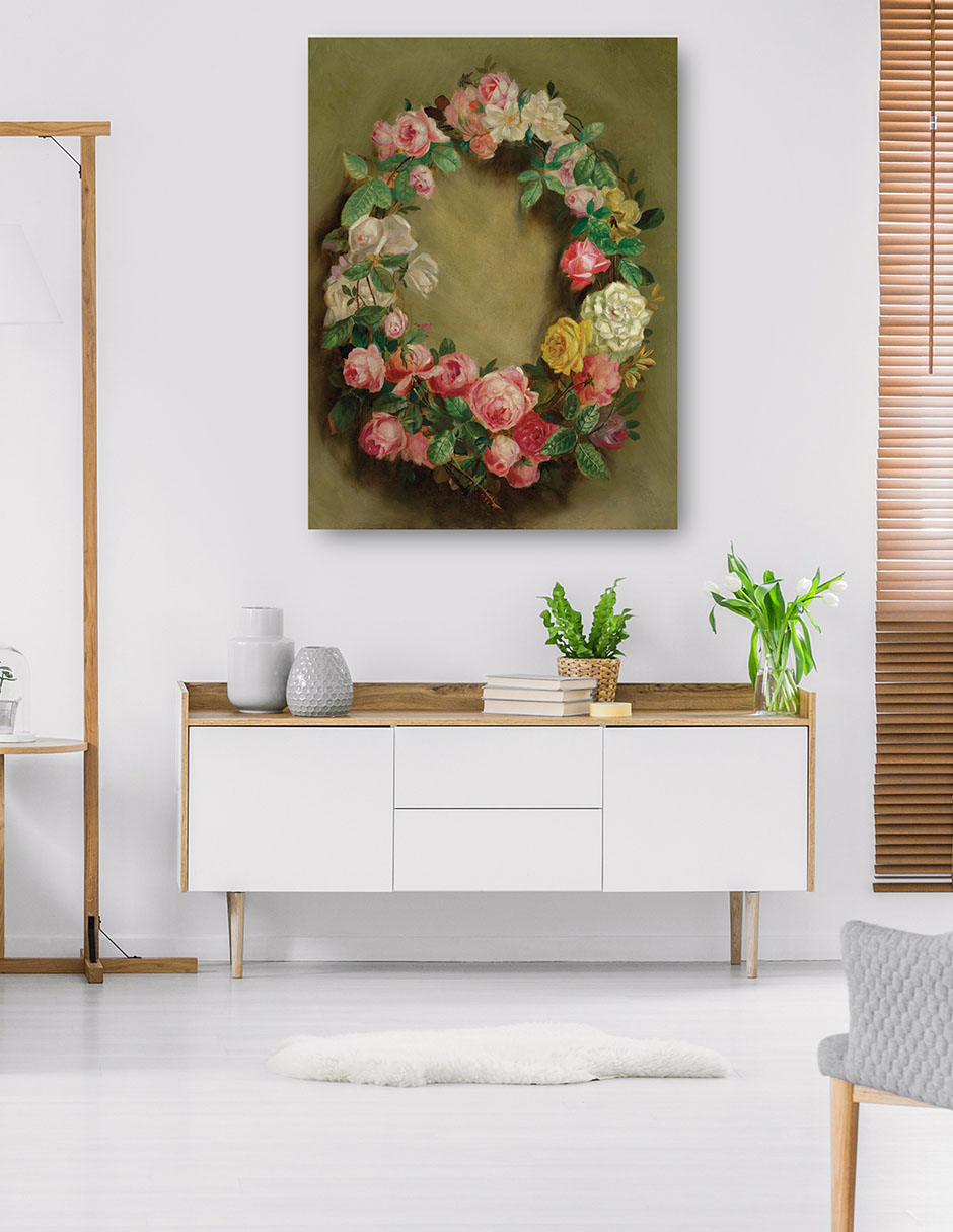 Foto 6 pulgar | Cuadro Decorativo - Couronne De Roses (hacia 1858)- Pierre-auguste Renoir  - Floral - 69x92 - Impresión En Lien