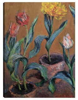 Foto 1 | Cuadro Decorativo - Tulipanes- Claude Monet - Floral - 28x36 - Impresión En Lienzo - Fine Art Tj