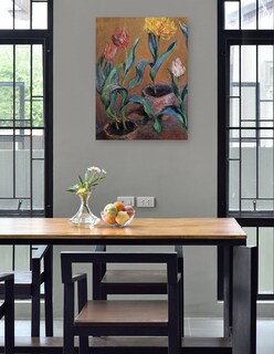 Foto 4 | Cuadro Decorativo - Tulipanes- Claude Monet - Floral - 28x36 - Impresión En Lienzo - Fine Art Tj