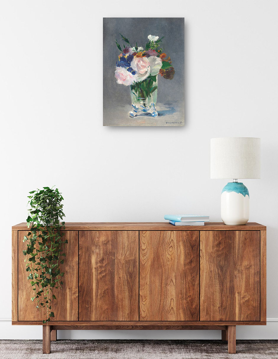 Foto 2 | Cuadro Decorativo - Flores En Un Jarrón De Cristal- Edouard Manet - Floral - 46x61 - Impresión En Lienzo - Fine Art Tj