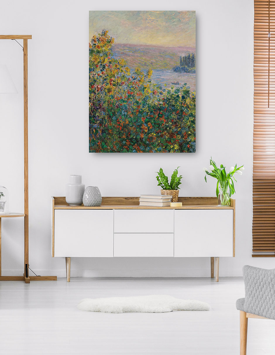 Foto 6 pulgar | Cuadro Decorativo - Parterres De Flores En Vétheuil (1881)- Claude Monet - Floral - 28x36 - Impresión En Lienzo -
