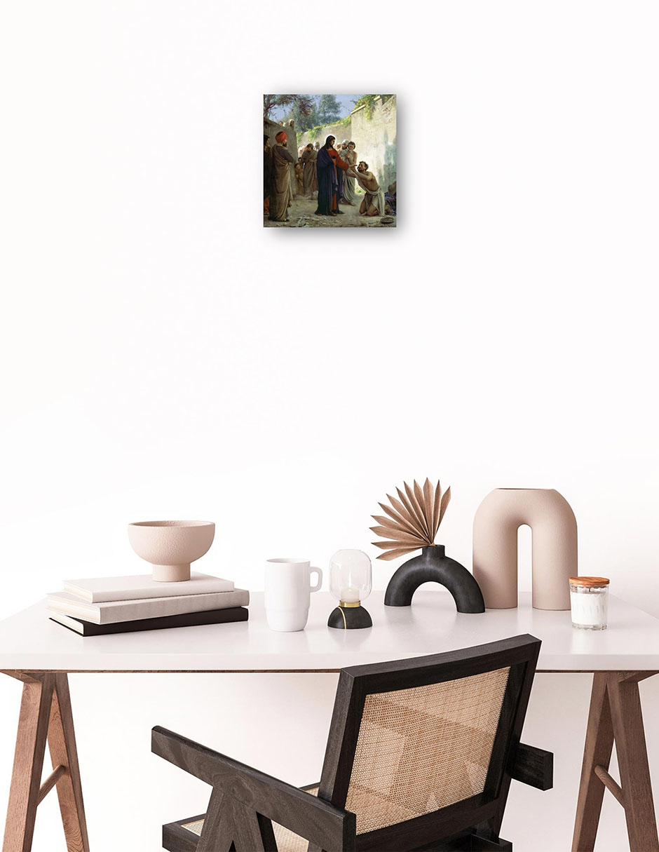 Foto 2 | Cuadro Decorativo - Cristo Sanando Al Ciego- Carl Bloch - Religión - 51x51 - Impresión En Lienzo - Fine Art Tj