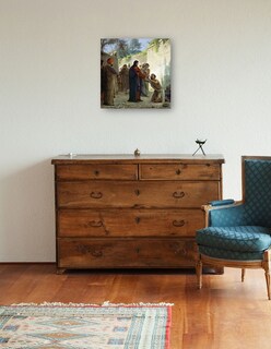Foto 3 | Cuadro Decorativo - Cristo Sanando Al Ciego- Carl Bloch - Religión - 51x51 - Impresión En Lienzo - Fine Art Tj