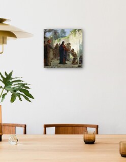 Foto 4 | Cuadro Decorativo - Cristo Sanando Al Ciego- Carl Bloch - Religión - 51x51 - Impresión En Lienzo - Fine Art Tj