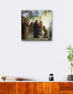 Foto 5 | Cuadro Decorativo - Cristo Sanando Al Ciego- Carl Bloch - Religión - 51x51 - Impresión En Lienzo - Fine Art Tj