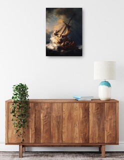 Foto 2 | Cuadro Decorativo - La Tormenta En El Mar De Galilea- Rembrandt Van Rijn - Religión - 69x92 - Impresión En Lien