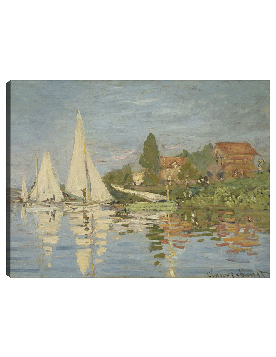 Foto 2 pulgar | Cuadro Decorativo - Regatas En Argenteuil (hacia 1872)- Claude Monet - Costa - 69x92 - Impresión En Lienzo - Fine Art T