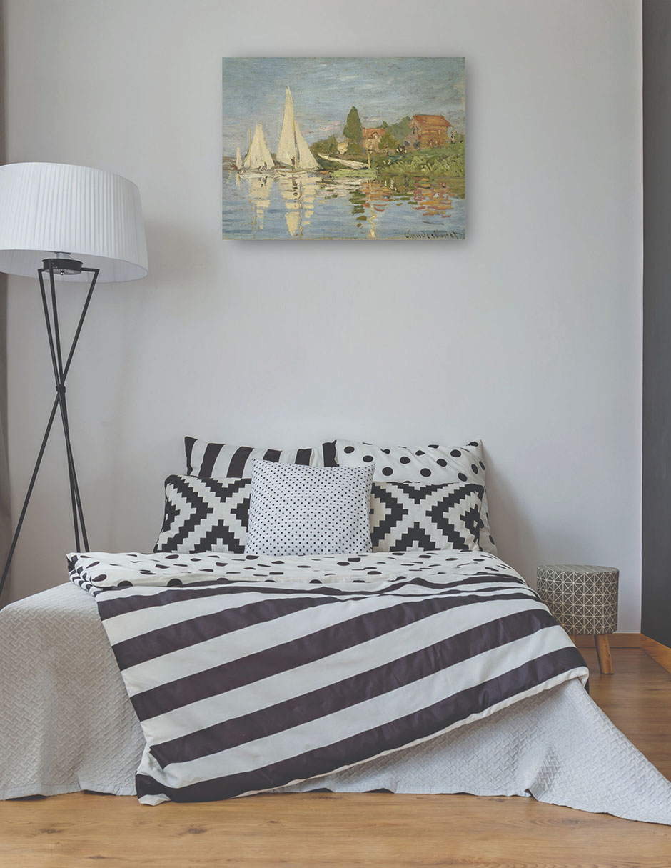 Foto 4 pulgar | Cuadro Decorativo - Regatas En Argenteuil (hacia 1872)- Claude Monet - Costa - 69x92 - Impresión En Lienzo - Fine Art T