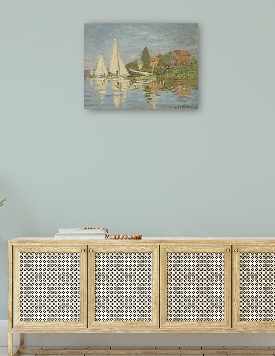 Foto 5 pulgar | Cuadro Decorativo - Regatas En Argenteuil (hacia 1872)- Claude Monet - Costa - 69x92 - Impresión En Lienzo - Fine Art T