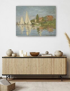 Foto 5 | Cuadro Decorativo - Regatas En Argenteuil (hacia 1872)- Claude Monet - Costa - 69x92 - Impresión En Lienzo - Fine Art T