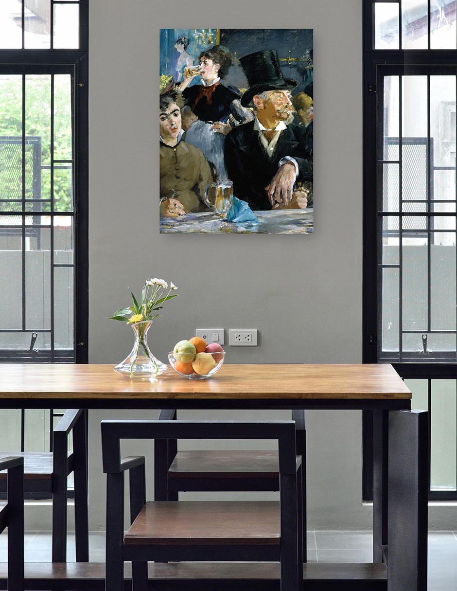 Foto 5 pulgar | Cuadro Decorativo - En El Café- Edouard Manet - Fotografía - 69x92 - Impresión En Lienzo - Fine Art Tj