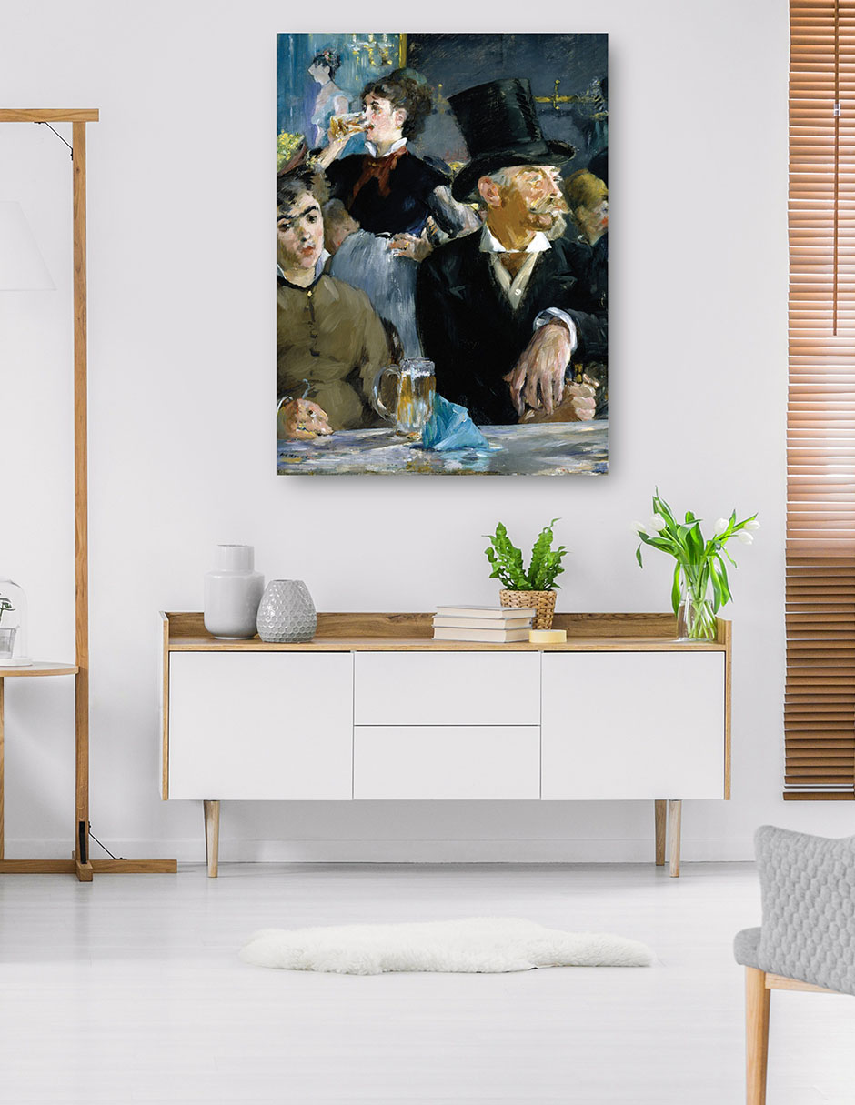 Foto 6 pulgar | Cuadro Decorativo - En El Café- Edouard Manet - Fotografía - 69x92 - Impresión En Lienzo - Fine Art Tj