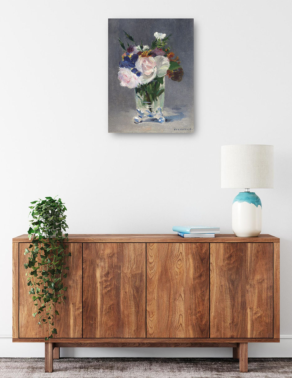Foto 2 | Cuadro Decorativo - Flores En Un Jarrón De Cristal (c. 1882)- Edouard Manet - Floral - 46x61 - Impresión En Li