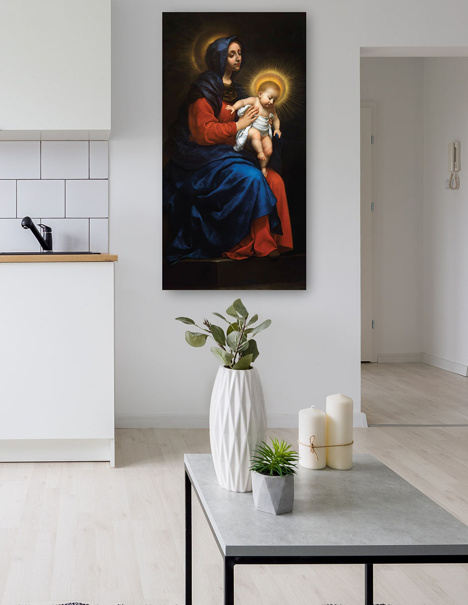 Foto 5 | Cuadro Decorativo - Virgen Con El Niño (1570-1575)- Carlo Dolci - Religión - 34x64 - Impresión En Lienzo - Fine Art Tj