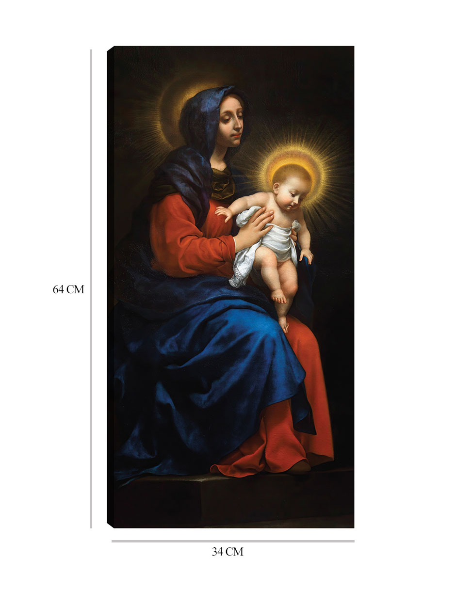 Foto 7 pulgar | Cuadro Decorativo - Virgen Con El Niño (1570-1575)- Carlo Dolci - Religión - 34x64 - Impresión En Lienzo - Fine Art Tj