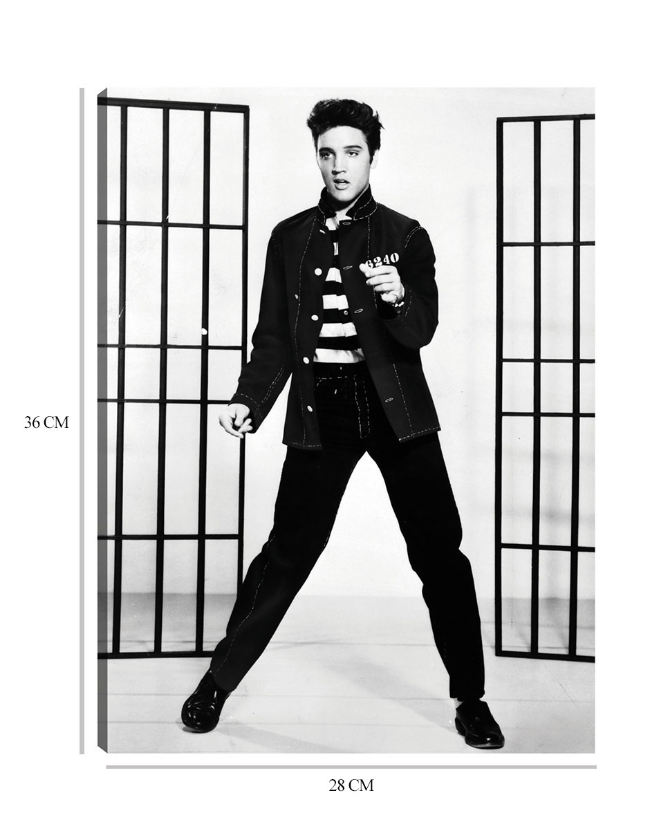 Foto 7 pulgar | Cuadro Decorativo - Elvis Presley En Jailhouse Rock- Unknown - Fotografía - 28x36 - Impresión En Lienzo - Fine Art Tj