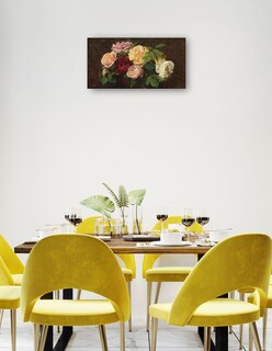 Foto 3 | Cuadro Decorativo - Rosas De Niza Sobre Una Mesa, 1882- Henri Fantin-latour - Floral - 46x89 - Impresión En Lie