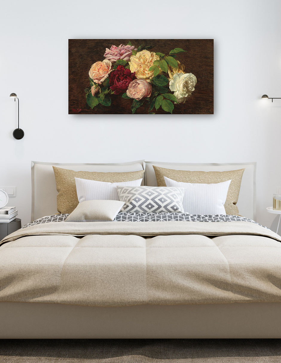 Foto 6 pulgar | Cuadro Decorativo - Rosas De Niza Sobre Una Mesa, 1882- Henri Fantin-latour - Floral - 46x89 - Impresión En Lie