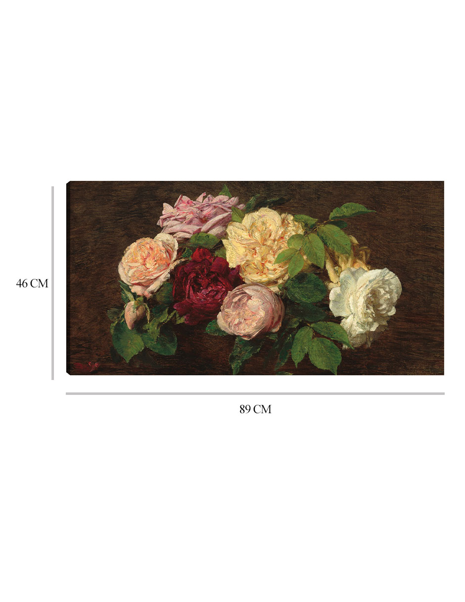 Foto 7 pulgar | Cuadro Decorativo - Rosas De Niza Sobre Una Mesa, 1882- Henri Fantin-latour - Floral - 46x89 - Impresión En Lie